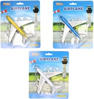 Planet Happy Vliegtuig Die-cast 14cm - Speelgoed vliegtuig pull-back