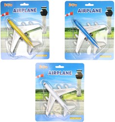 Planet Happy Vliegtuig Die-cast 14cm - Speelgoed vliegtuig pull-back