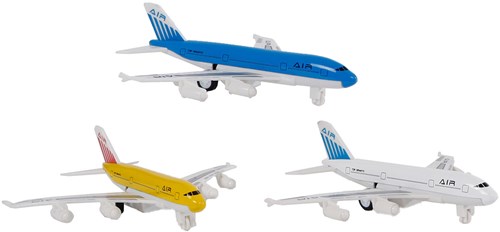 Planet Happy Vliegtuig Die-cast 14cm - Speelgoed vliegtuig pull-back-2
