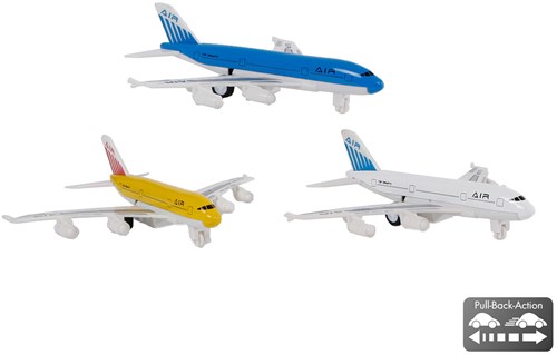 Planet Happy Vliegtuig Die-cast 14cm - Speelgoed vliegtuig pull-back-3