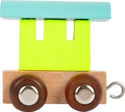 Small Foot houten lettertrein wagon gekleurd - speelgoedtrein accessoire