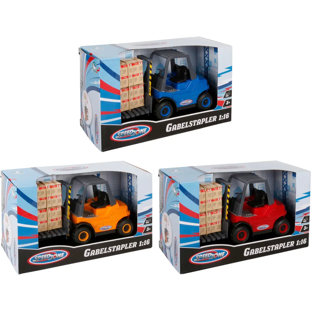 Speedzone speelgoed heftruck met frictie multikleur 1:16 voor kinderen
