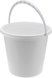 Emmer kunststof wit met handvat - schoonmaakemmer 10 liter