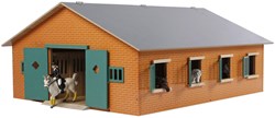 Kids GLOBE paardenstal speelgoed met 7 boxen - houten stal 1:24 schaal