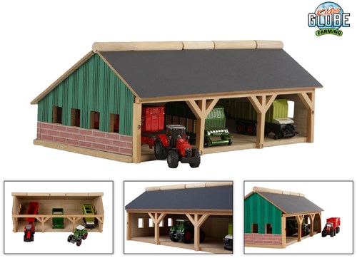 Kids GLOBE grange agricole jouet en bois 1:87 tracteurs-3