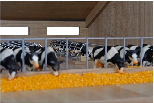 Kids GLOBE boerderij koeien zwartbont 1:32 speelgoed dieren set-3