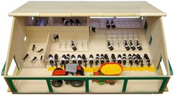 Kids GLOBE ligboxenstal boerderij speelgoed hout schaal 1-32 koeien