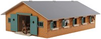 Kids GLOBE houten paardenstal speelgoed met 9 paardenboxen 1:32 schaal