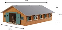 Kids GLOBE houten paardenstal speelgoed met 9 paardenboxen 1:32 schaal-3