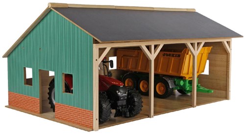 Kids GLOBE grange agricole en bois jouet 1:16 pour 3 tracteurs