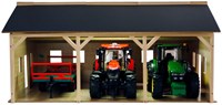 Kids GLOBE grange agricole en bois jouet 1:16 pour 3 tracteurs-2