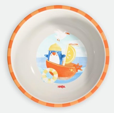 Haba bol pour enfants pingouin - mélamine - coloré - passe au lave-vaisselle-2