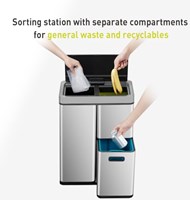 EKO poubelle capteur tri 30+15+15L inox cuisine moderne-3