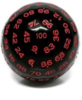 Foam Brain Games dé 45mm D100 noir rouge - jouet éducatif-2