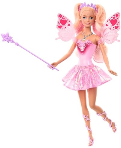 Mattel Barbie poupée fée à changement de couleur avec baguette magique et ailes