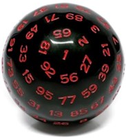 Foam Brain Games dé 45mm D100 noir rouge - jouet éducatif