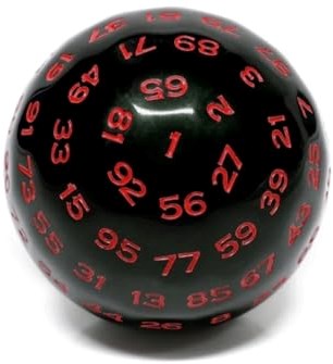 Foam Brain Games dé 45mm D100 noir rouge - jouet éducatif