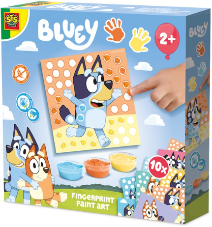 Ses Bluey vingerverf kunstwerk set voor kinderen creatief spelen