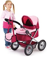 Bayer Chic 2000 poppenwagen Trendy roze rood met verstelbare duwstang-3
