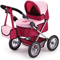 Bayer Chic 2000 poppenwagen Trendy roze rood met verstelbare duwstang