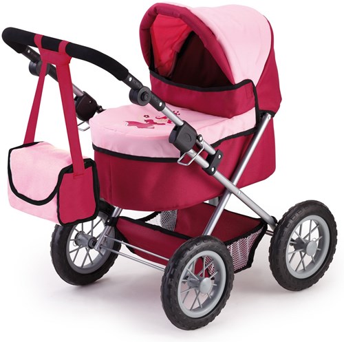 Bayer Chic 2000 poppenwagen Trendy roze rood met verstelbare duwstang