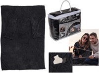 Fleece deken met mouwen 135x172cm antr.