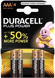 Duracell piles AAA alcalines Plus Power 4 pièces énergie supplémentaire