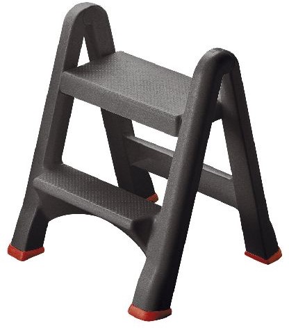 Curver inklapbaar opstapje (tuv) antraciet/rood 49x17x63cm