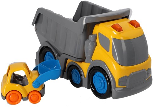 KiddyGo speelgoed dumptruck met licht en geluid 31 cm blauw-2