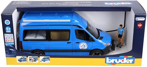 Bruder camper speelgoedauto MB Sprinter met chauffeur - blauw