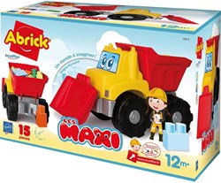 Abrick bouwspeelgoed werk vrachtwagen maxi met blokken - kleurrijk plastic