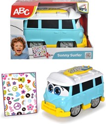 Bus jouet Dickie Sunny Surfer 25 cm avec autocollants - Van Volkswagen