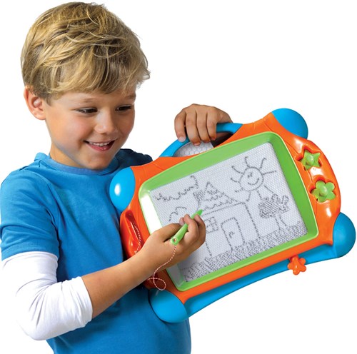 Ses Tableau à dessin magnétique Montessori jouet 25x34cm avec stylo et tampons-2