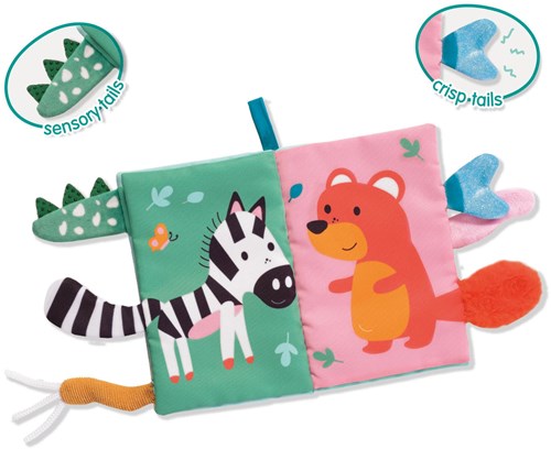 Ses sensorisch speelgoed zacht dierenstaarten boek baby knisperboekje-2