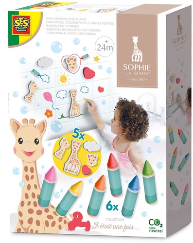 Ses craies de bain Sophie la Girafe avec formes en mousse - jouet de bain
