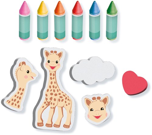 Ses badkrijt Sophie la Girafe met foam vormen - badspeelgoed-2
