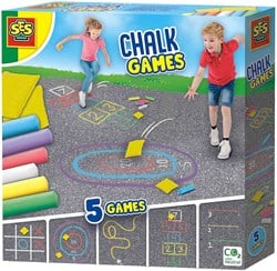 Ses stoepkrijt spellen 5-in-1 creatief buitenspeelgoed set met kleuren
