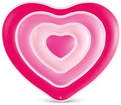 Intex opblaasbaar hart luchtbed roze - zwembad drijfmat 155x135x25 cm