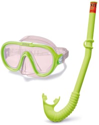 Intex snorkelset duikbril en snorkel - polycarbonaat lenzen - hypoallergeen