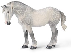 Collecta cheval jouet jument Percheron grise XL - réaliste fait main