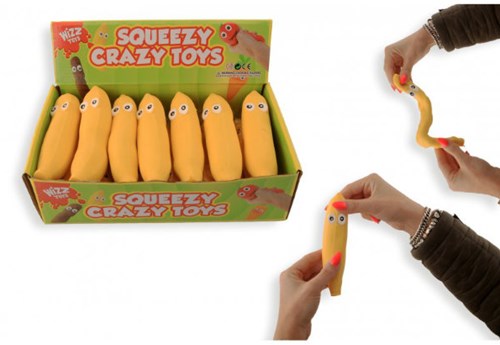 Jonotoys balle anti-stress banane jouet - figurine à presser 12 pièces