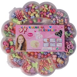 Kidsfun kralenset bloemdoosje pastel kralen sieraden maken 80 gram