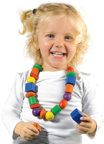 Ses jeu de laçage Montessori - perles en bois jouet sensoriel 18 pièces-2