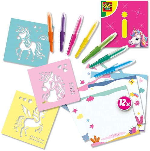 Ses airbrush knutselset eenhoorn - creatieve kleurplaten voor kinderen-2