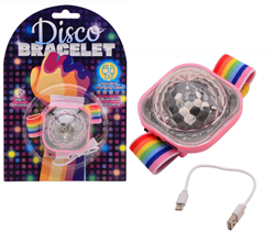 Johntoy disco armband oplaadbaar met lichtgevende discobol speelgoed