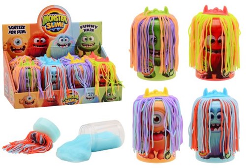 Johntoy monster putty speelgoed - 8 crazy hair monsters display