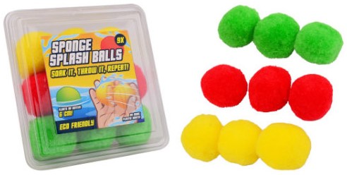 9 balles anti-éclaboussures en éponge Aqua Fun 29660