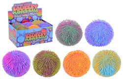 6 fluffy bal 2 kleur 23 cm 24381