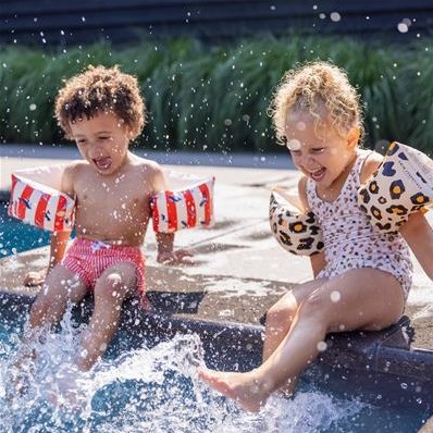 Swim Essentials Red-White Whale - Inflatable Swimming Armbands 2-6 years-3