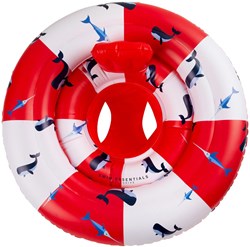 Swim Essentials baby zwemband walvis - baby float zwemzitje 0-1 jaar rood-wit